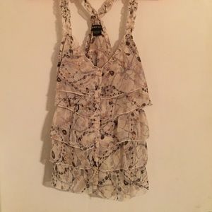 Floral Cream colored sleeveless top